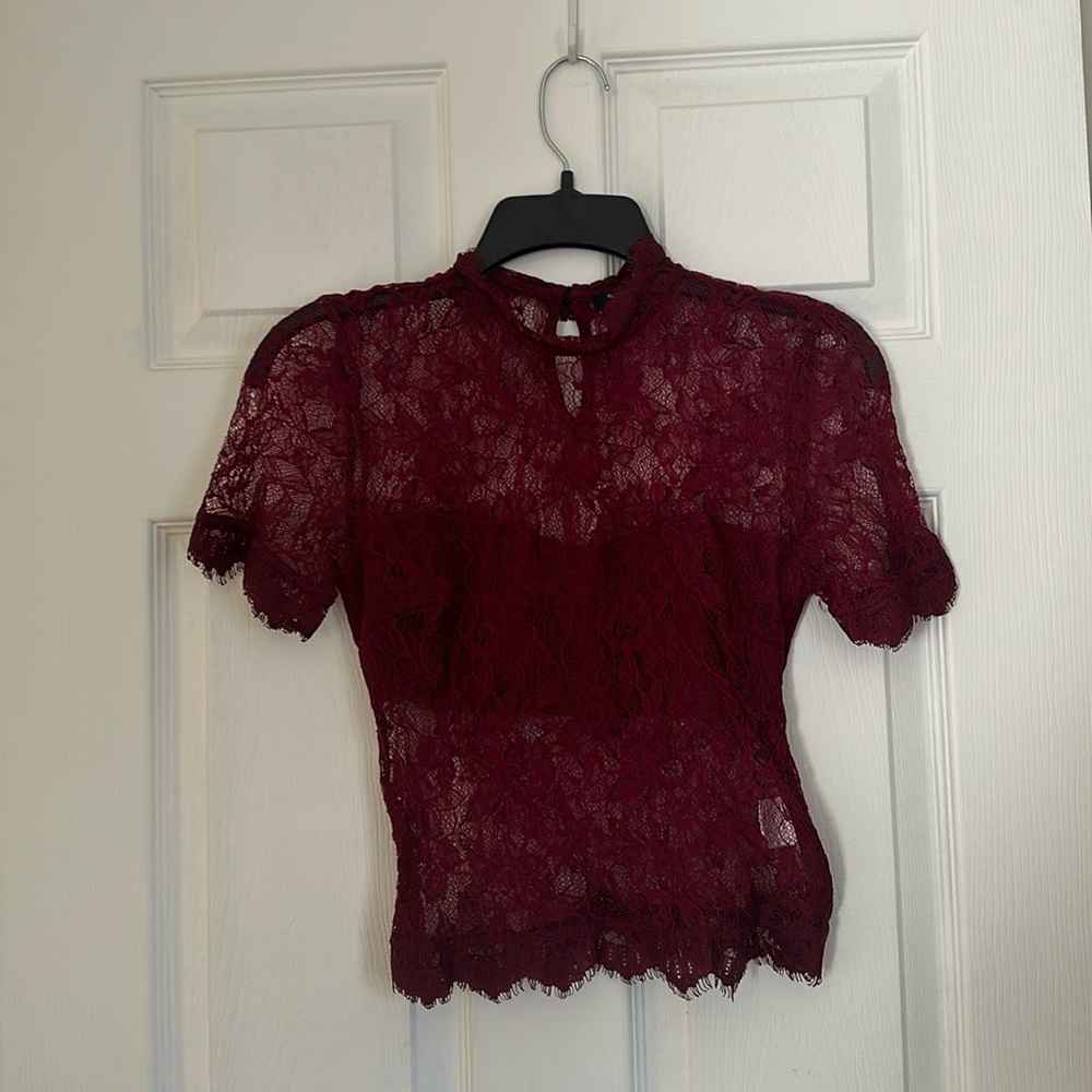 Romeo and Juliette Couture- Red lace blouse